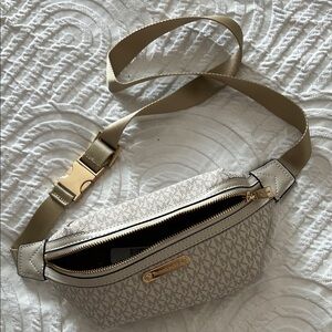 Stylish Cream Designer Waist or crossover bag